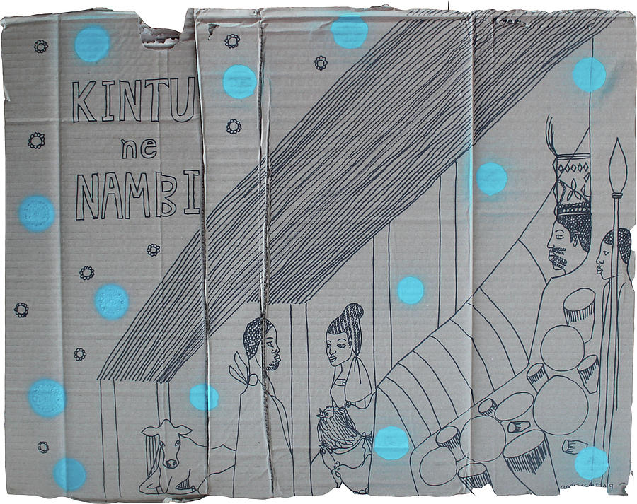Kintu and Nambi #234 Painting by Gloria Ssali