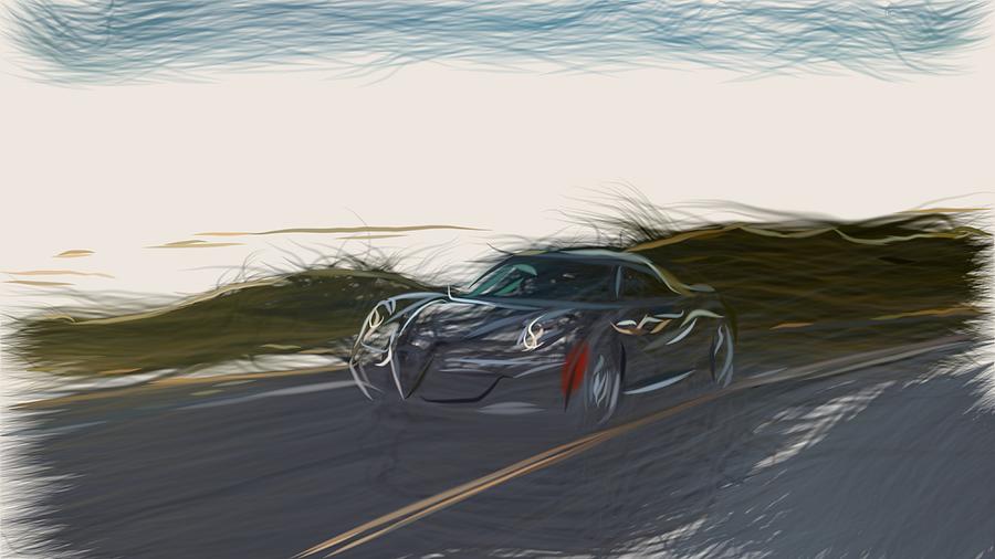 Alfa Romeo 4C Drawing #25 Digital Art by CarsToon Concept