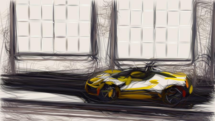 Alfa Romeo 4C Spider Drawing #25 Digital Art by CarsToon Concept