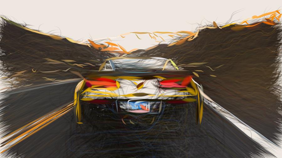 Chevrolet Corvette Z06 Drawing #25 Digital Art by CarsToon Concept