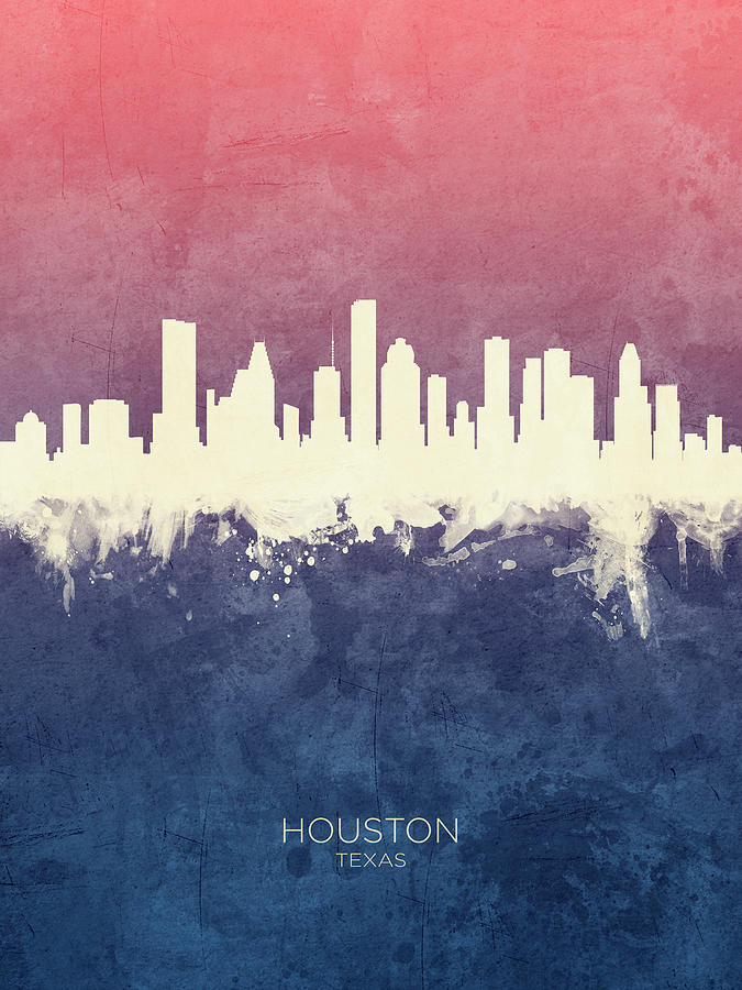 Houston Digital Art - Houston Texas Skyline #24 by Michael Tompsett