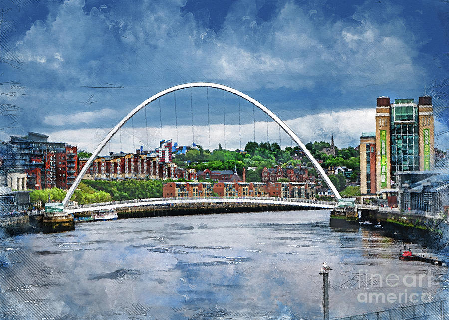 Newcastle upon Tyne city art #24 Digital Art by Justyna Jaszke JBJart