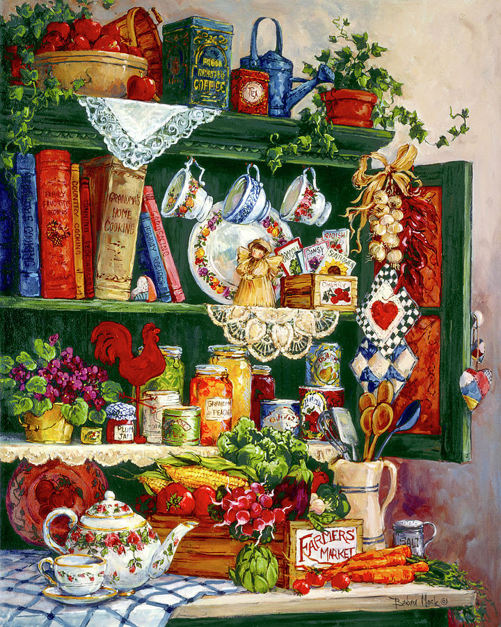 Tea Painting - 2497 Grandmas Cupboard by Barbara Mock
