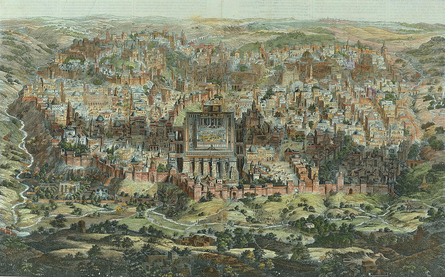 Map Painting - Antique Map of Jerusalem #25 by Unknown
