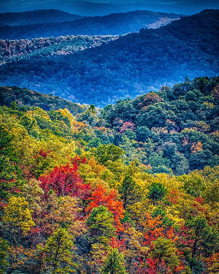 Blue Ridge And Smoky Mountains Changing Color In Fall #25 Photograph by Alex Grichenko