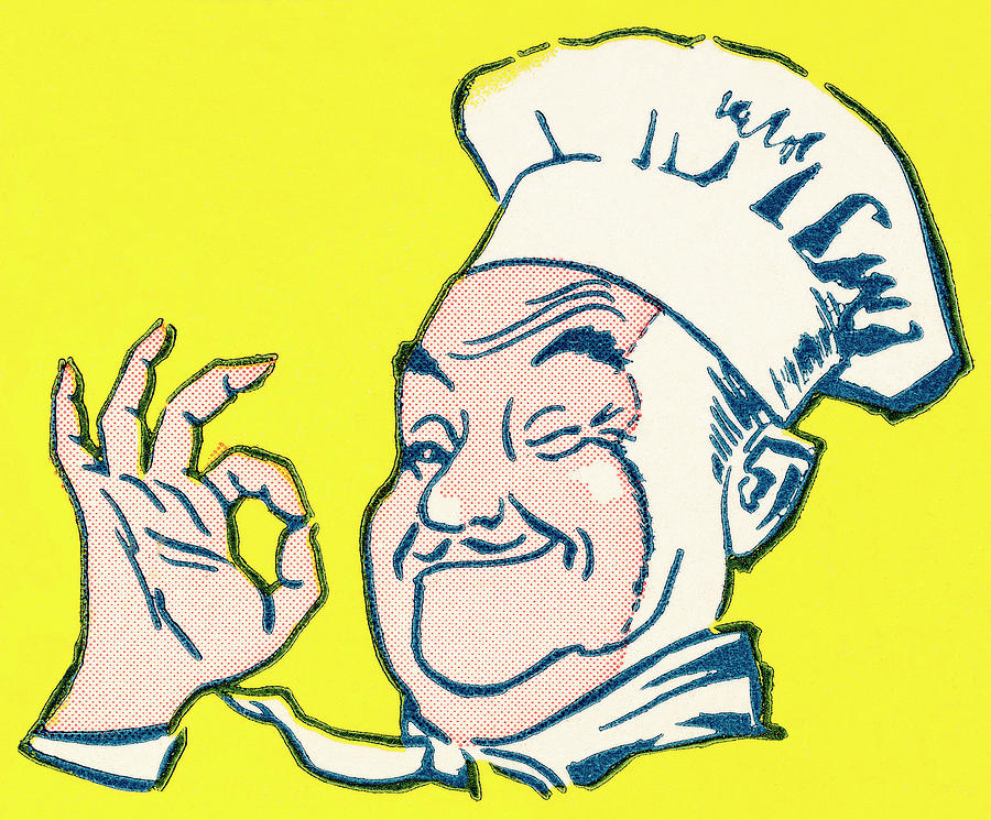 Vintage Drawing - Chef #25 by CSA Images