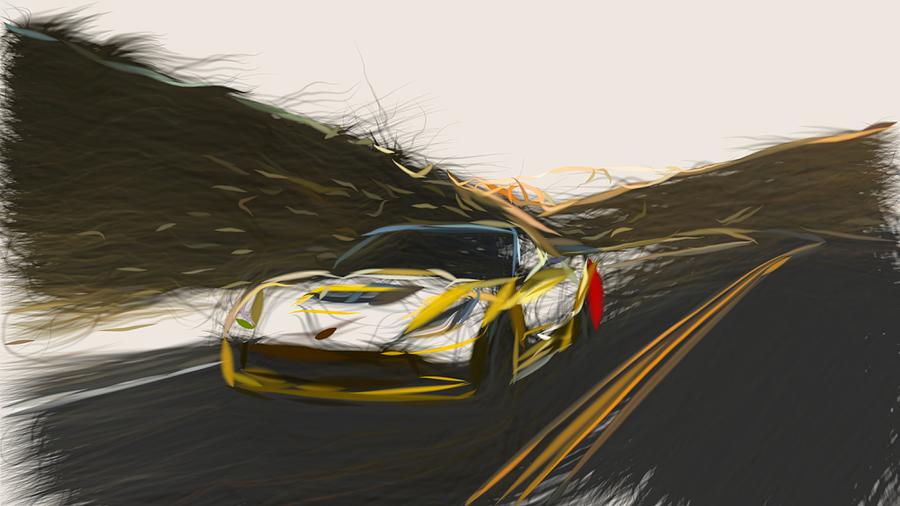 Chevrolet Corvette Z06 Drawing #26 Digital Art by CarsToon Concept