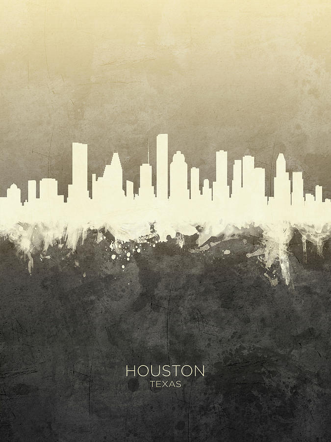 Houston Texas Skyline #25 Digital Art by Michael Tompsett