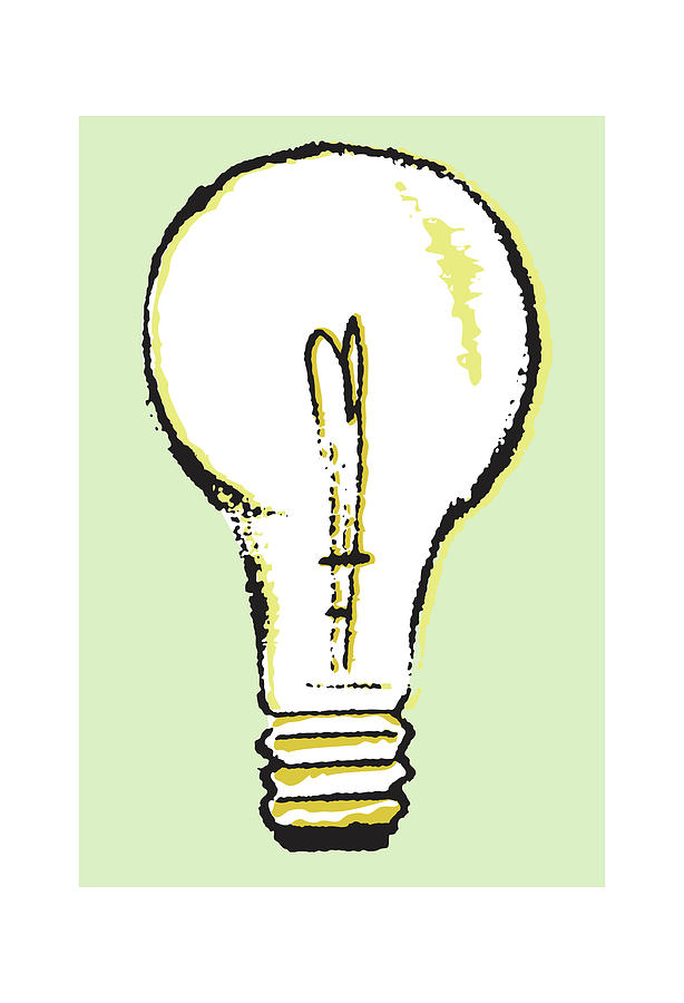 Vintage Drawing - Light Bulb #25 by CSA Images