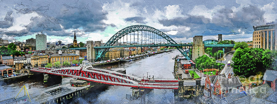 Newcastle upon Tyne city art  #25 Digital Art by Justyna Jaszke JBJart