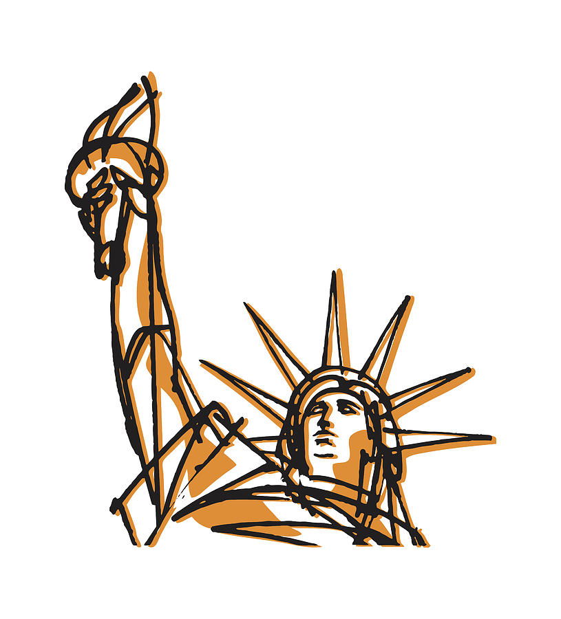 New York City Drawing - Statue of Liberty #25 by CSA Images