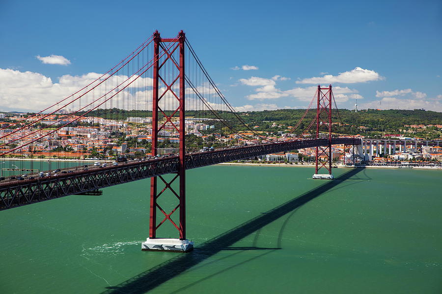 25th April Bridge Across River Tagus, Lisbon, Portugal Digital Art by ...