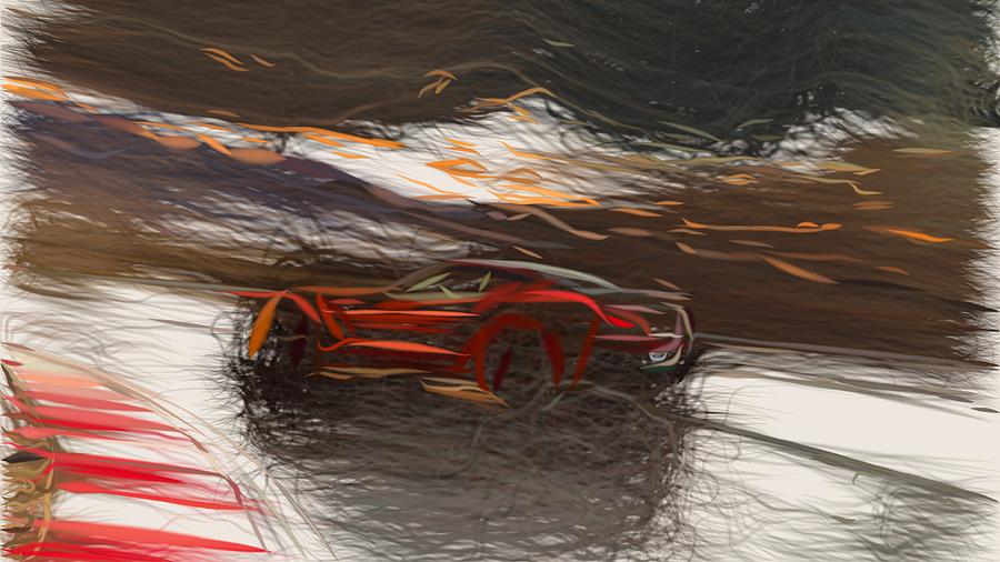 Chevrolet Corvette Z06 Drawing #27 Digital Art by CarsToon Concept