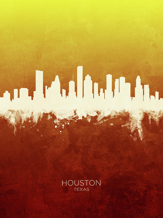 Houston Texas Skyline #26 Digital Art by Michael Tompsett