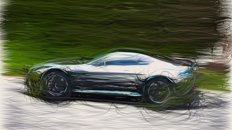 Aston Martin Vantage Draw #27 Digital Art by CarsToon Concept