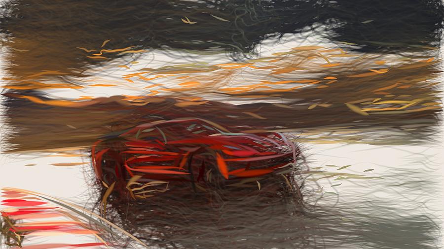 Chevrolet Corvette Z06 Drawing #28 Digital Art by CarsToon Concept