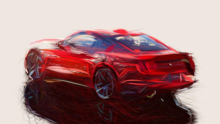 Ford Mustang GT Draw #27 Digital Art by CarsToon Concept