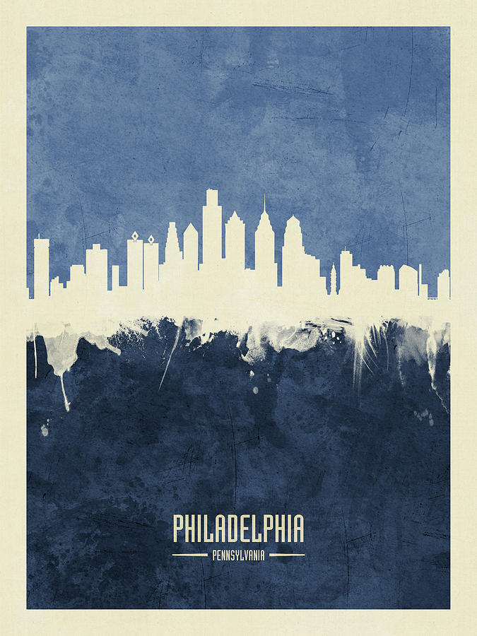 Philadelphia Pennsylvania Skyline #27 Digital Art by Michael Tompsett