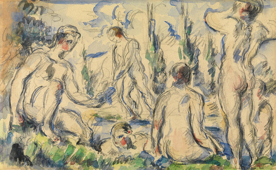 Paul Cezanne Painting - Bathers. #28 by Paul Cezanne