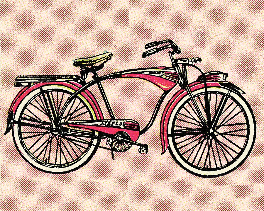 Vintage Drawing - Bicycle #28 by CSA Images