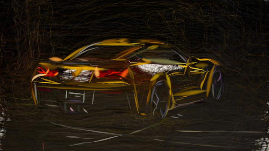 Chevrolet Corvette Z06 Drawing #29 Digital Art by CarsToon Concept