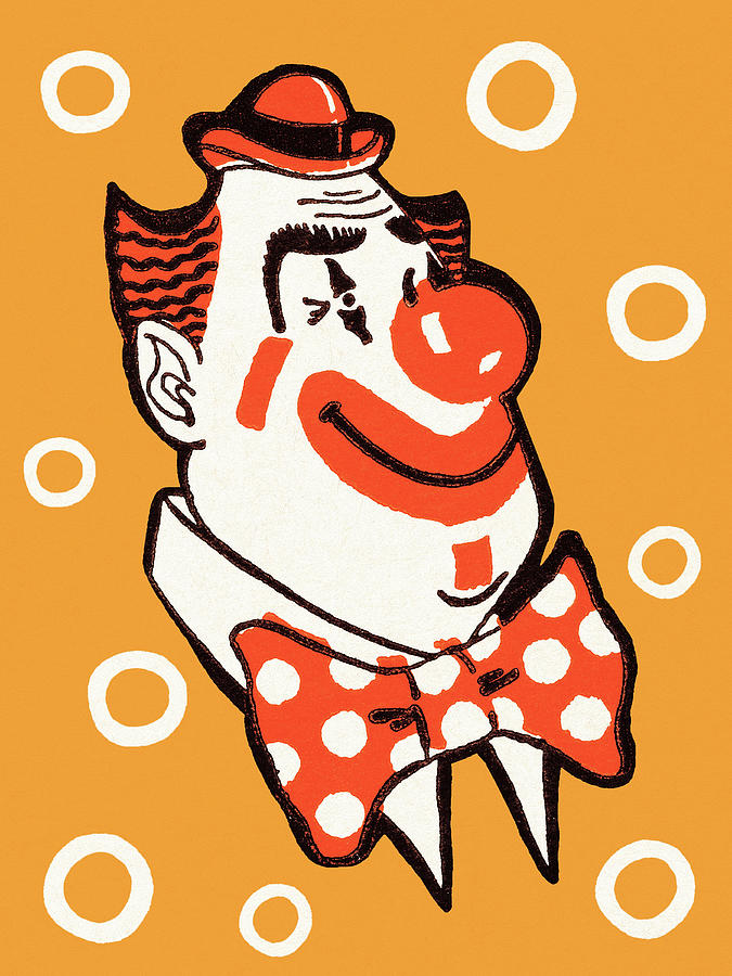 Vintage Drawing - Clown #28 by CSA Images