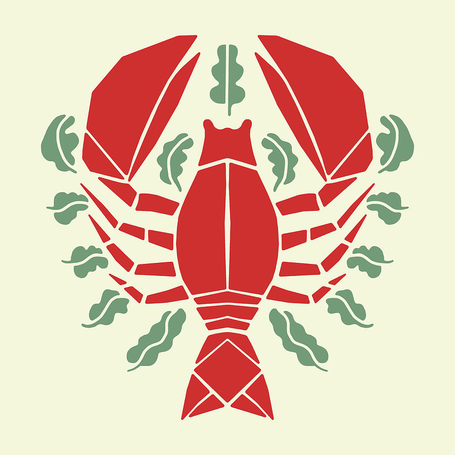 Vintage Drawing - Lobster #28 by CSA Images