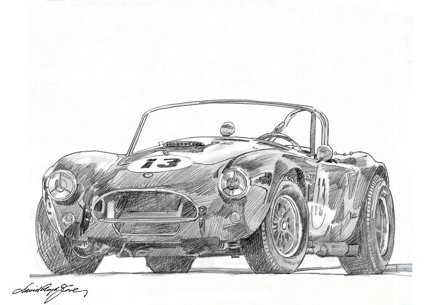 289 Cobra Competition Drawing by David Lloyd Glover