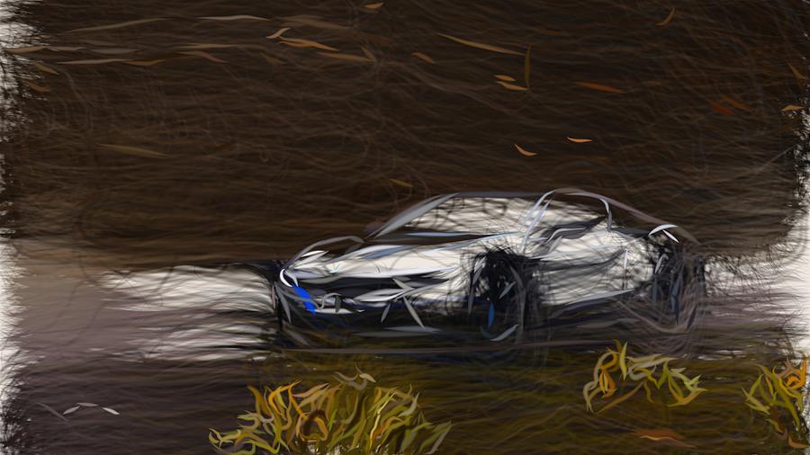 BMW i8 Drawing #30 Digital Art by CarsToon Concept