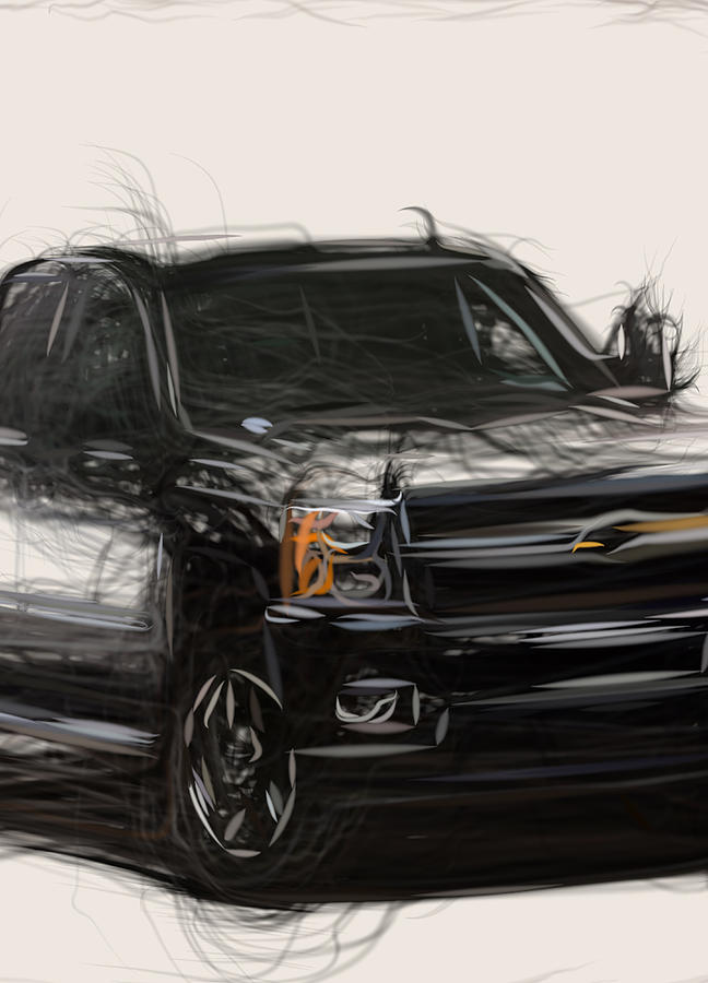 Chevrolet Silverado Drawing Digital Art by CarsToon Concept Fine Art