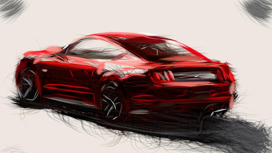 Ford Mustang GT Draw #29 Digital Art by CarsToon Concept