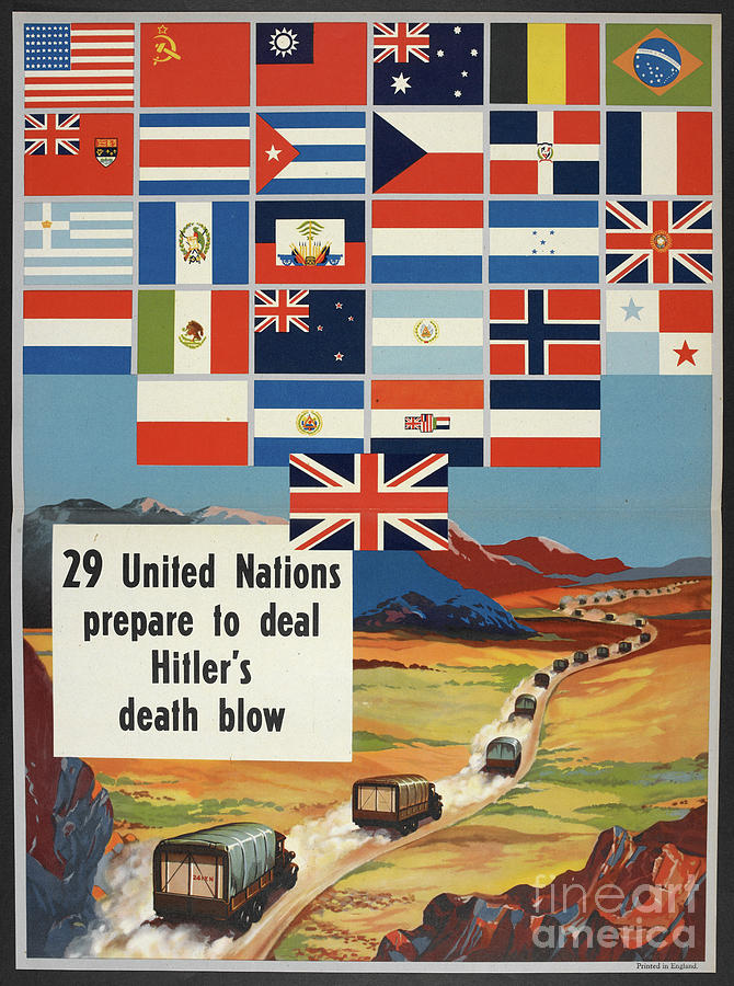 29 United Nations Prepare To Deal Hitler's Death Blow Drawing by ...