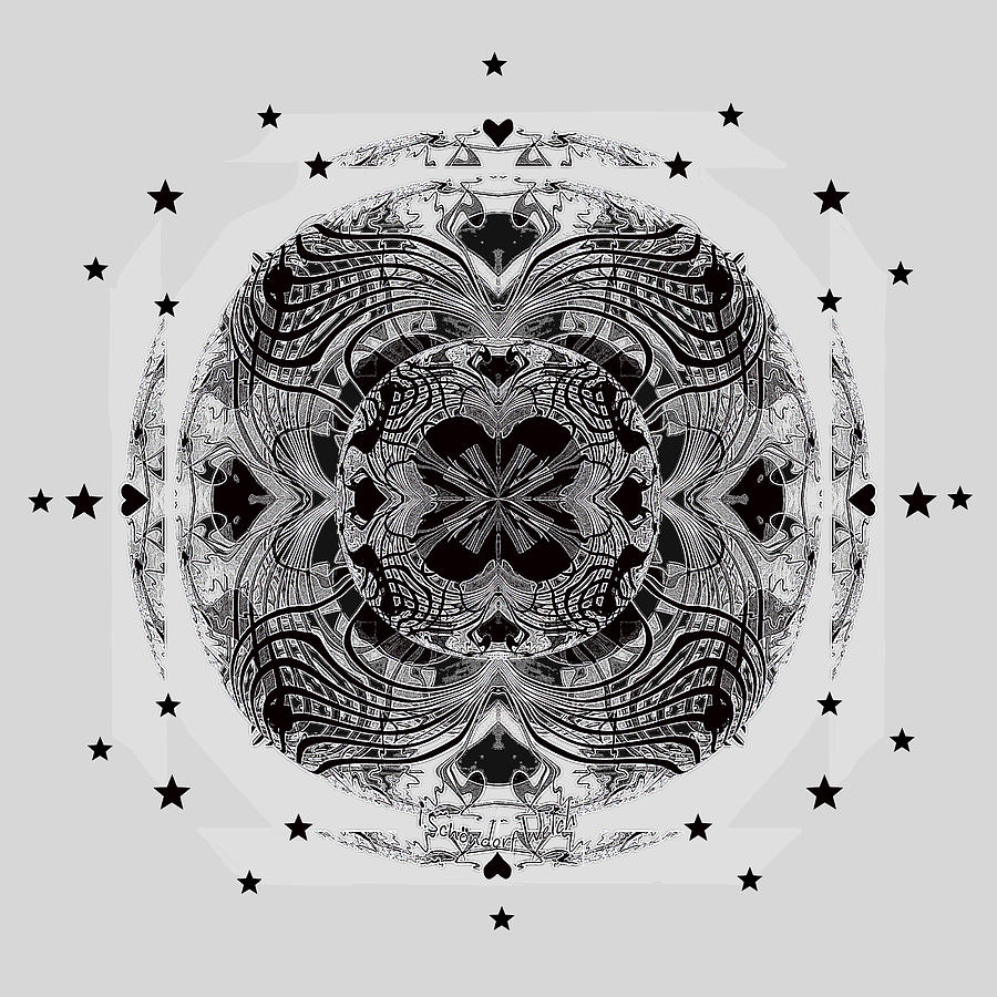 2933 A Mandala black and white 2018 Digital Art by Irmgard Schoendorf Welch