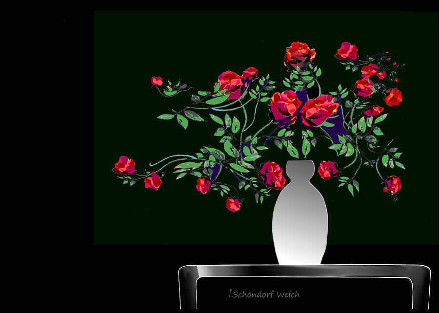 2959  Bouquet of Red Roses  Digital Art by Irmgard Schoendorf Welch