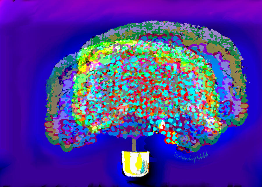 2987 A -  The Flower Tree Digital Art by Irmgard Schoendorf Welch