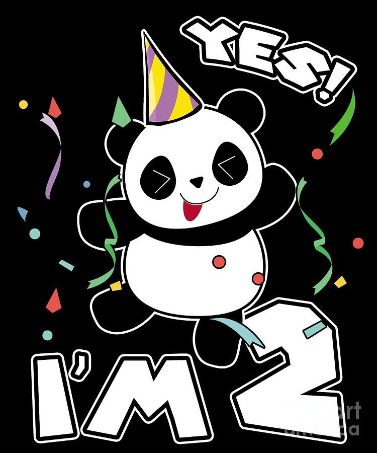 2nd Birthday Panda Party Yes Im 2 Years Old Gift