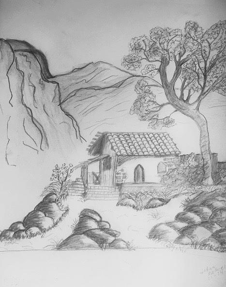 Hacienda in the Hills Drawing by Jo Ann Salwei - Fine Art America