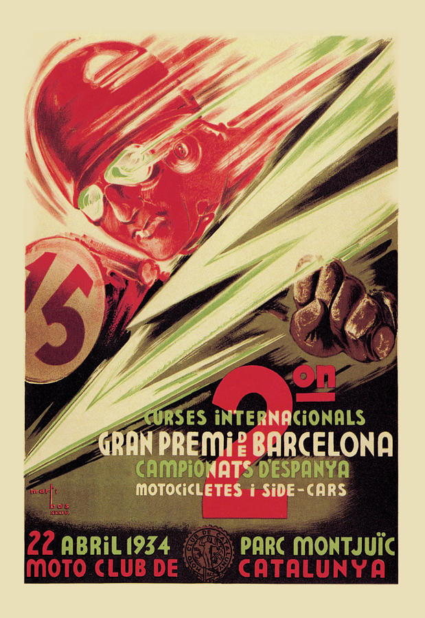 2nd International Barcelona Grand Prix Painting by Joaquin Marti Bas
