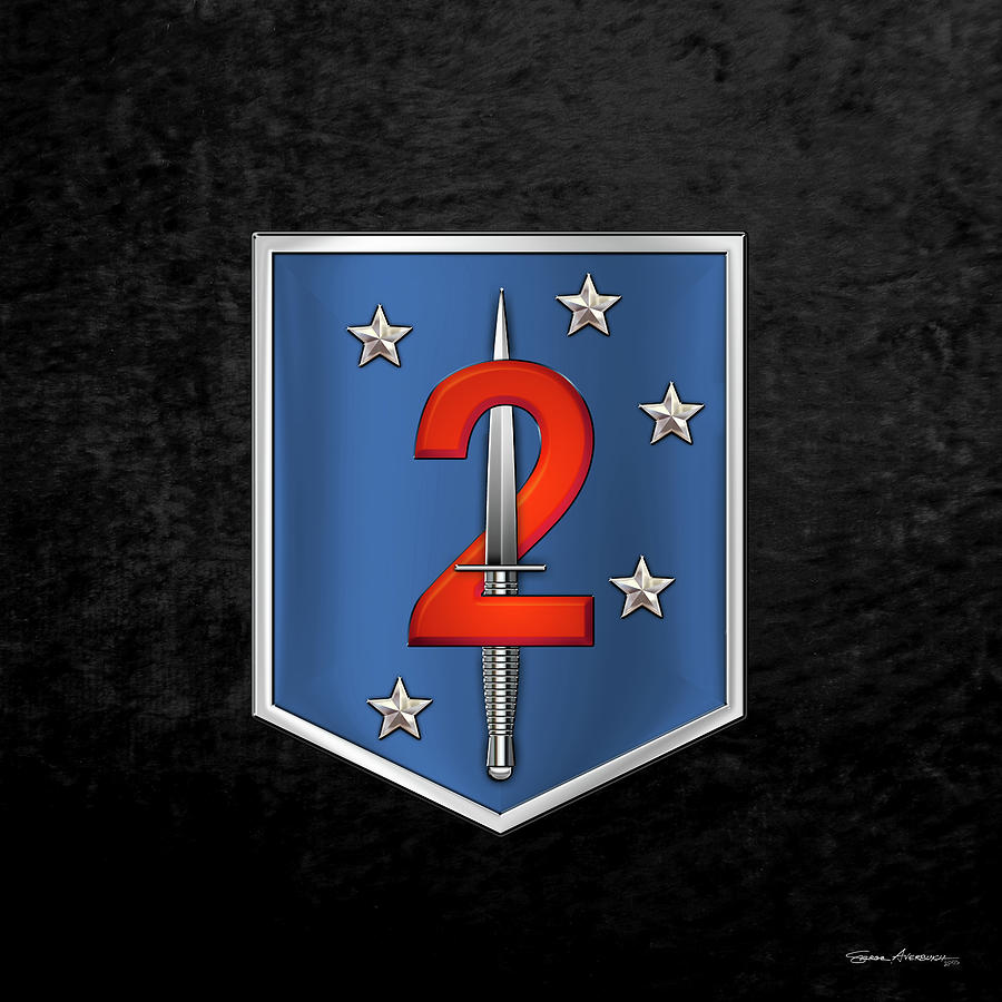 2nd Marine Raider Battalion - 2nd Marine Special Operations Battalion M S O B  Patch over Black Velv Digital Art by Serge Averbukh