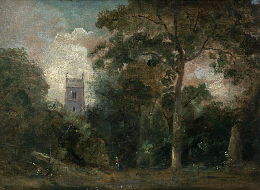 John Constable Painting - A Church in the Trees #3 by John Constable