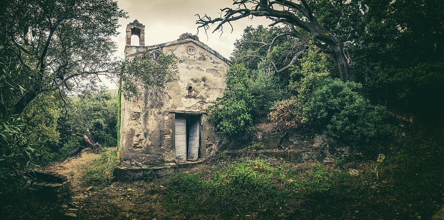 Abandoned Chapel In Woodland On Cap Corse In Corsica Photograph