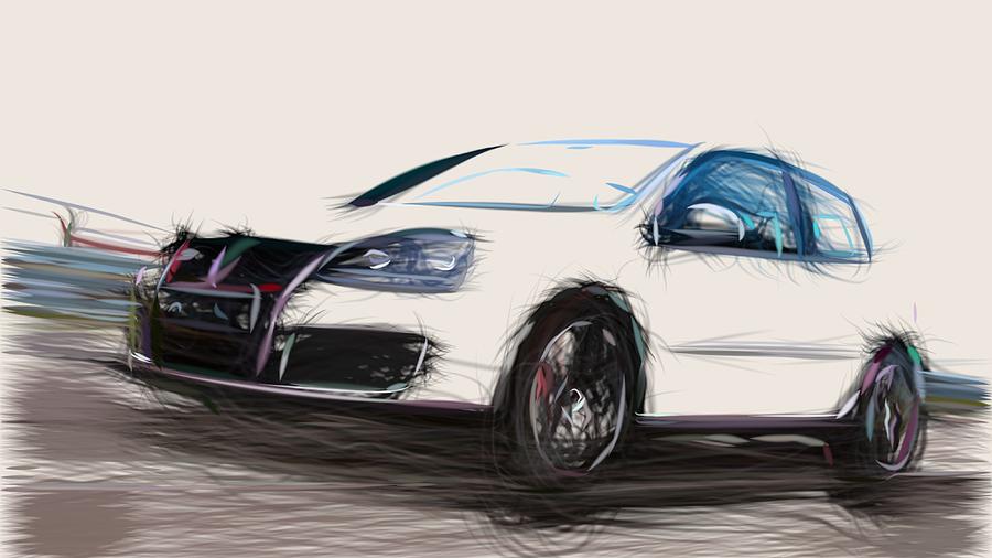 Acura RSX Type S Draw #3 Digital Art by CarsToon Concept