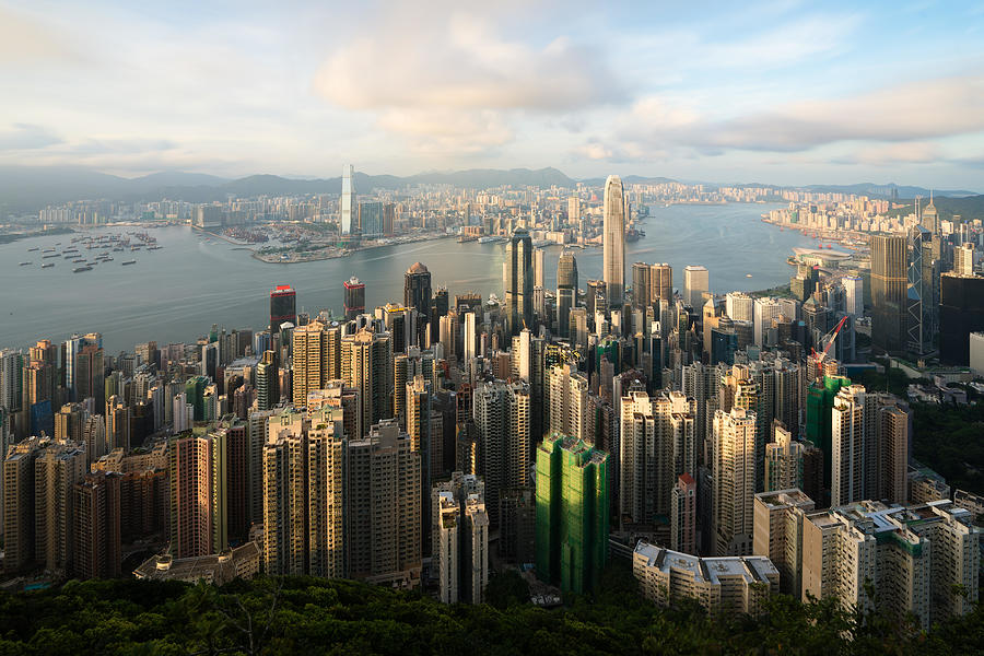 Aerial View Of Hong Kong Skyline Photograph by Prasit Rodphan - Fine ...