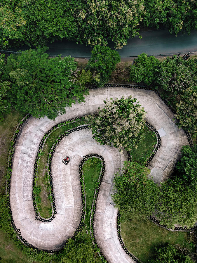 Sports Photograph - Aerial View Of Small Racing Track #3 by Cavan Images / Konstantin Trubavin