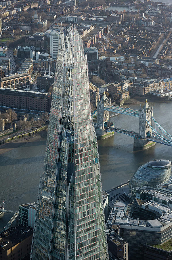 Architecture Digital Art - Aerial View Of The Shard In London #3 by Richard Seymour
