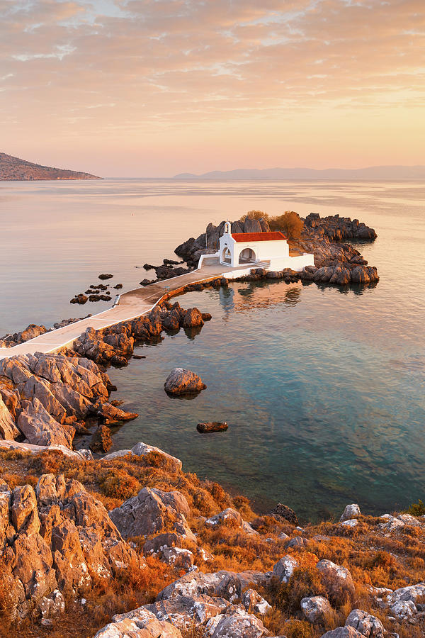 Greek Photograph - Agios Isidoros Church In Northern Chios At Sunrise. #3 by Cavan Images