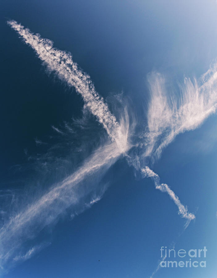 Aircraft Contrails And Cirrus Clouds #3 Photograph by Stephen Burt/science Photo Library