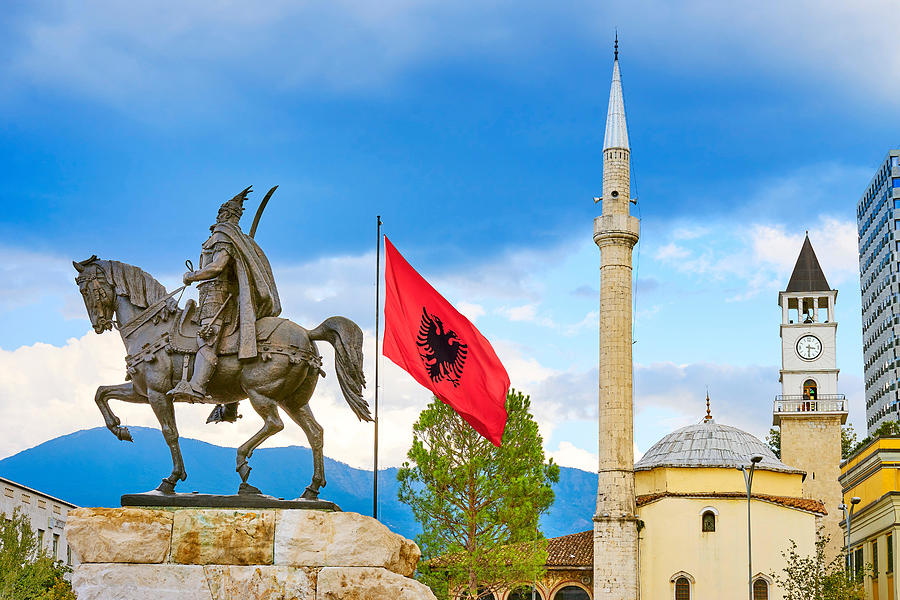 City Photograph - Albania, Tirana - Statue Of Skanderbeg #3 by Jan Wlodarczyk