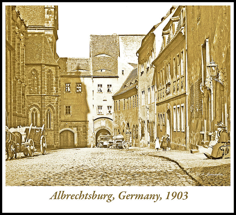 Albrechtsburg Castle and Street Scene, 1903, Vintage Photograph #3 Photograph by A Macarthur Gurmankin
