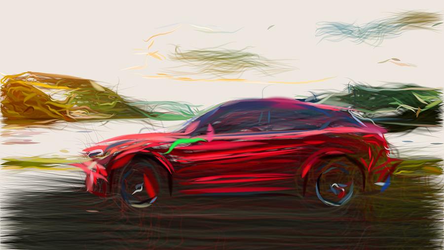 Alfa Romeo Stelvio Quadrifoglio Drawing #4 Digital Art by CarsToon Concept